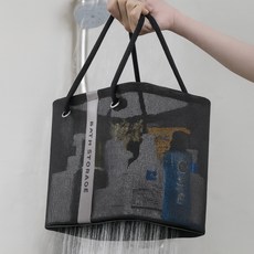 라이프굿 다용도 메쉬 물빠짐 샤워바구니, 딥블랙