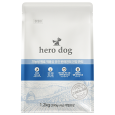 히어로독 강아지 사료 프리미엄 가수분해 알러지 눈물 피부 말티즈 포메라니안 비숑 푸들 소중형견, 1개, 1.2kg, 가수분해연어