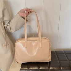 新竹出貨 A4平板可入 軟皮革上課包 上班包 托特包, 粉杏色—現貨, 1個