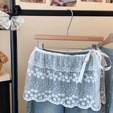 안개꽃시스루랩스커트 발레코어룩 레이스 레이어드룩 커버업 레깅스 레이