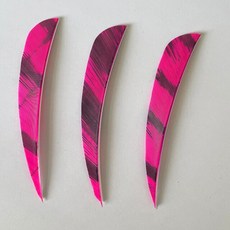 왼쪽 날개 칠면조 깃털 플리칭 카모 컬러 양궁 화살 DIY 액세서리 포물선 모양 50 개 4 인치, 02 pink, 1개