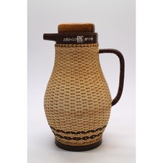 象印 ZOJIRUSHI 昭和復古手工藤編保溫壺 1L 熱水壺 保溫瓶 裝飾收藏, 1個