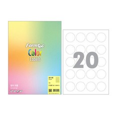 폼텍 CY-3639 컬러 라벨 A4 20칸, 단품