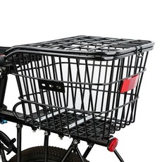 자전거 장바구니 짐받이 대용량 바스켓 덮개형 뒷자석 바구니 i56, 블랙, 1개