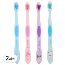 릴팡 산리오 더블 논슬립 컬러 유아 칫솔 4종 세트, 혼합색상, 3세트
