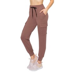 ALWAYS 여성용 카고 조거 팬츠 버터처럼 부드러운 캐주얼 편안한 라운지 스웨트팬츠 여성용 Jco128 / 탠 Large 122575