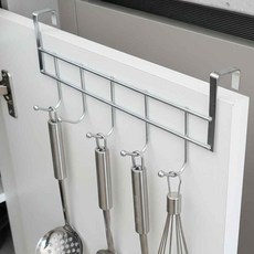 리빙망고 싱크대 문걸이 조리도구 걸이, 2개, 실버