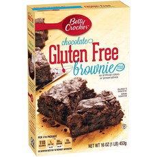 베티 크로커 프리 브라우니 믹스 초콜릿 454g 4개 팩 Betty Crocker Gluten Free Brownie Mix Chocolate 16 Oz 4 Packs, 16온스(4팩), 1개