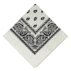 Funky Junque 100% 면 다목적 반다나 스카프 페이즐리 헤드랩 손수건 여성 남성 소년 소녀 용 네온 오렌지., 화이트