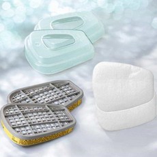 3M 공업용 마스크 6200 / 7502 필터 3종세트 안전마스크 산업용마스크 일반방독면 호흡보호구, 1개