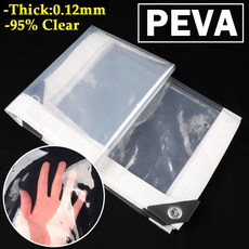 95% 투명도 야외 Pergola 방수포 커튼 투명 PEVA 방수 천 홈 창 방풍 스크린을 통해 볼 따뜻한 필름 유지, White edge