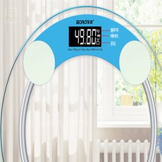 초정밀 강화유리 유아체중계 28cm (누드원형/블루) 디지털저울 체중게 디지털체중계 체중측정계, 1