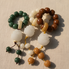 보리수 손가락 염주 불교 단주, 1개, 그린+화이트