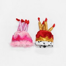 해피 프린세스 생일 축하 모자 패션아이템 애견의류 강아지옷, 1개, 핑크