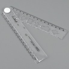 마루오피스 _ 간편 겹자 초등 접이식자 모양자 접히는자 30cm 접자 초등 학교 도형자 학생 물결자 문구용 플라스틱자 접는자 30센치, 1개, 랜덤 색상
