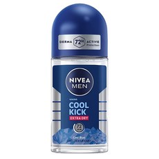니베아 남성용 쿨 킥 엑스트라 드라이 블루 48 잼 롤 온 데오드란트, 1개, 50ml