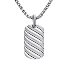 데이비드율만 스컬프 케이블 스털링 실버 태그 27mm