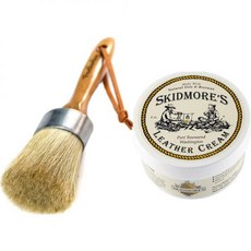 스키드모어의 가죽 크림 + 페더라인 2인치 대형 도포 브러시, 스키드모어 가죽 크림 페더라인 2인치 대형 도포 브러시