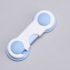 兒童抽屜安全鎖 冰箱 櫥櫃抽屜皆可用, 1個, 門窗安全扣藍色 適合雙門櫥櫃,電視櫃等