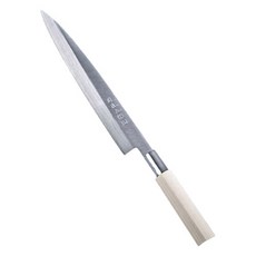 KAI 貝印 関孫六 銀壽 本強 生魚片刀 食道 左手專用, 1個, 銀色 + 黑色 + 木質