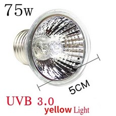 발열전구 온열 열등 220V 255075W UVA UVB 파충류 램프 전구 거북이 Basking UV 난방 양서류 도마뱀 온도, 75W yellow light UVB