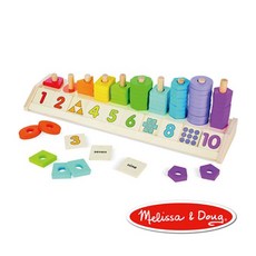 Melissa & Doug 美國瑪莉莎 數字幾何堆疊 益智遊戲 數學玩具, 1個