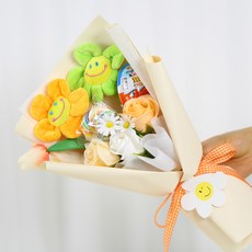 스마일꽃 롤리팝 킨더조이 꽃다발, 오렌지그린