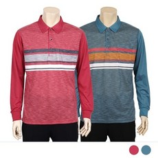 남성 카라넥 긴팔 티셔츠 스트라이프 디자인