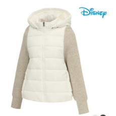 [디즈니골프] 여성 울 니트 슬리브 후드 구스 다운 패딩 점퍼 DN4LJB033