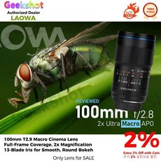풀프레임 매크로 줌 렌즈 2 1 라오와 100mm T2.9 2배 APO FF 시네 E RF EF L PL 마운트, for Sony E