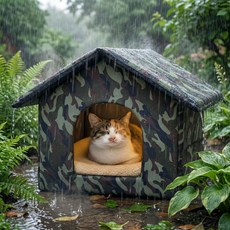 jpet 특대형 길고양이 겨울집 야외 고양이집 방수집 길냥이 겨울집 고양이 겨울집, 1개, 카모그린