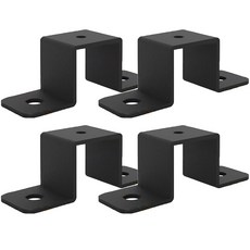 4PCS 자형 브래킷 사각 커넥터 고정 하드웨어 클램프 울타리 난간 파이프 정원, 4pcs 2in, 4pcs in