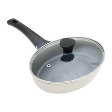 쿠안 IH 인덕션 타원 생선구이팬 스테이크 그릴팬 24cm (3종 택1), 1세트, 쿠안 꾸이꾸이 그릴팬, 크림베이지 색상
