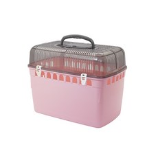 【 愛思沛 ACEPET 】微透明小型寵物外出籠 ( 內附 100 毫升飲水器 背帶 ) - 小動物用 寵物提籠, 粉, 1個