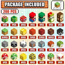 新款磁力積木方塊DIY搭建我的世界森林場景磁力拼裝玩具積木, 021#遊戲無燈光【200pcs】, 1個