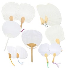 아이몽 종이부채 한지부채 그리기부채 전통부채 만들기꾸미기부채 모음, 1개, 미니꽃부채