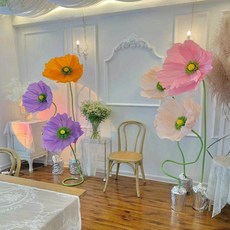 대형 플라워 종이꽃 장식 DIY 사진 촬영 인조 꽃장식, 단일 사이즈, 13_유미인 1송이+막대+받침대