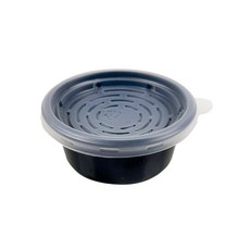 유앤팩 다용도컵 1호 70파이 검정 뚜껑포함, 1개입, 100개