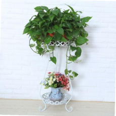 철재화분틀 꽃정리 철제2단 화분받침대/화이트