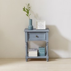 에코베스트 G901 협탁 원목 빈티지 거실 침대 사이드테이블, 1개, G901협탁블루