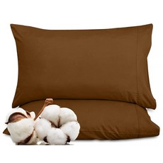 ROYALE LINENS 300수 100% 장섬유 코마 면 베개 커버 2개 세트 - 부드러움 - 퀸 침대 베개 커버 - 50.8 x 76.2cm(20 x 30인치) - 통기성