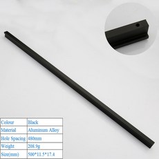 가구손잡이 엔틱 서랍 도어 붙박이장 방문 인테리어 DIY 싱크대 현대 미니멀리스트 블랙 알루미늄 합금 옷, 12 Black 6807-480mm