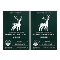 본투비맨 본투비쿨 클로렐라 엽록소 활성산소 관리, 2개, 30정