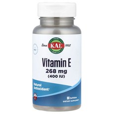 KAL 칼 비타민 E 268mg 400 IU 90 소프트젤 보충제, KAL 칼 비타민 E 268mg 400 IU 90 소프, 1개
