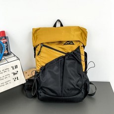 旅行雙肩包男款大容量輕便運動登山包機能潮牌男士背包學生書包女, 【SOPOORME】 黑黃色