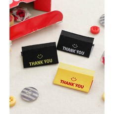 퀼트스타 땡큐 스마일 끼워라벨, 블랙&옐로우, 4개