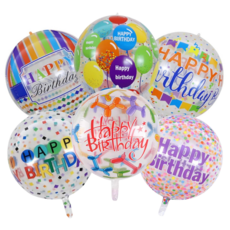 아이앤에이치 해피버스데이 생일 파티 풍선, 혼합색상, 6개