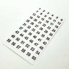 투명 원형 1-60 번호 넘버링스티커, 1개, 1개입