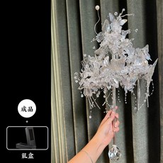 婚禮權杖 結婚手捧花 日月冰晶鳶尾成品, 1個, 冰晶鳶尾成品（白色）+禮盒, 冰晶鳶尾成品（白色）+禮盒
