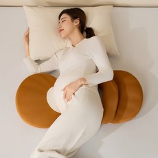 貝殼孕婦腰靠枕 粉色 40x79x10cm 含小月牙墊枕 記憶棉 護腰枕, 貝殼孕婦腰靠枕 - 焦糖色 40x79x10cm含小月牙墊枕